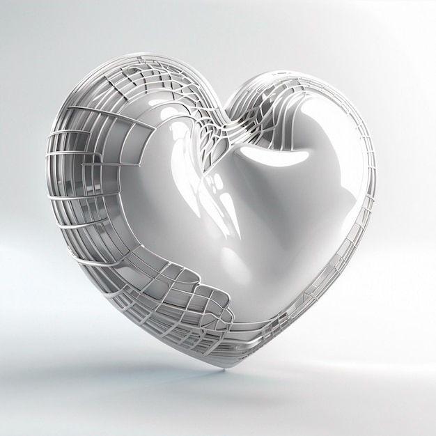 3D Heart on white background