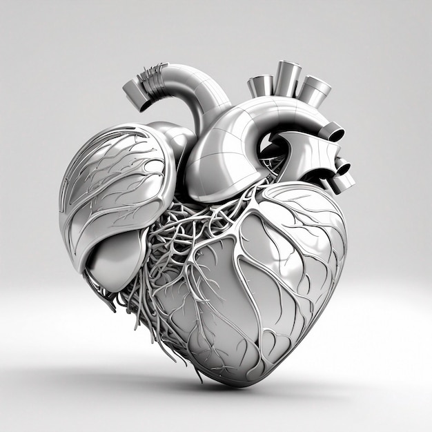 3D Heart on white background