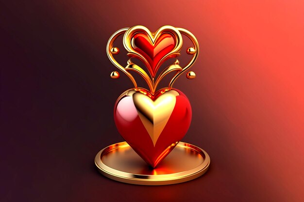 3D Hearts Icon Illustration And Creative Design