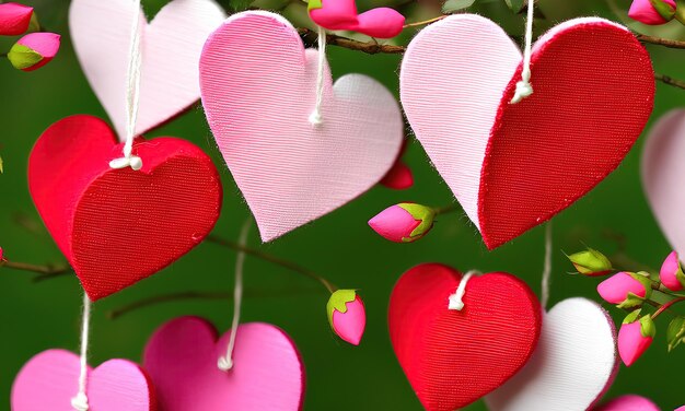 3d hearts, romance background