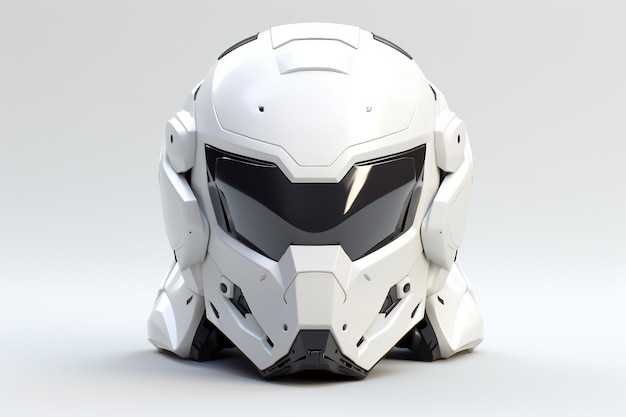 3D Helmet Character on Isolated White