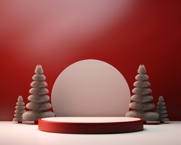 3D HighResolution kerst podium achtergrond