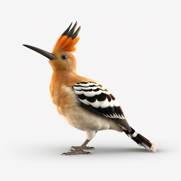 3D Hoopoe Птица красоты и грации генеративная ai