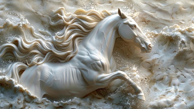 3d horse relief wallpaper