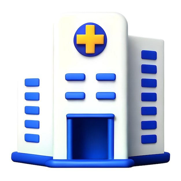 3d hospital building icon