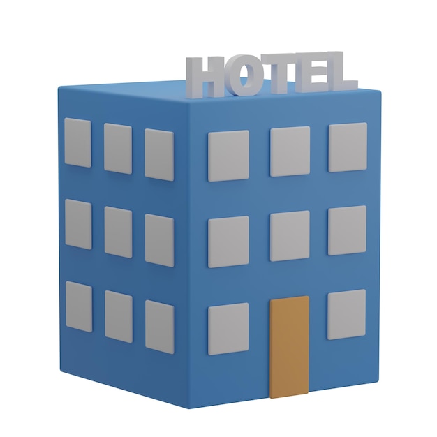 Photo 3d hotel illustration