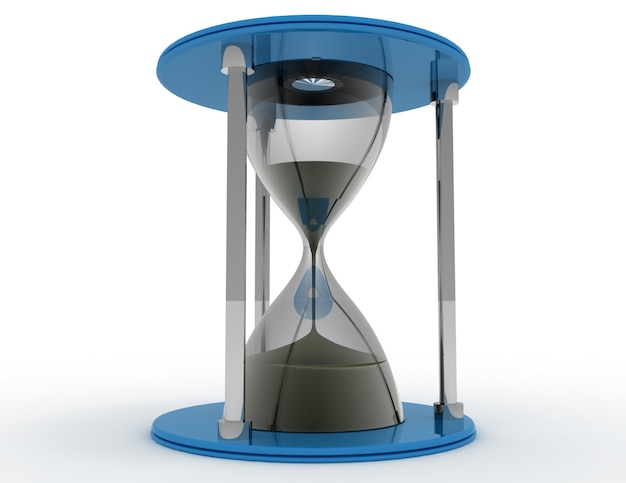 3d hourglass. time concept on white background