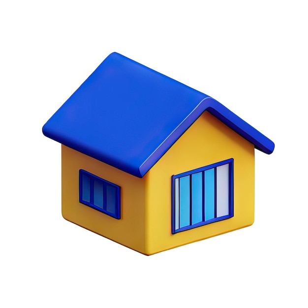 Photo 3d house icon illustration