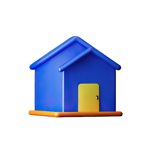 Photo 3d house icon illustration