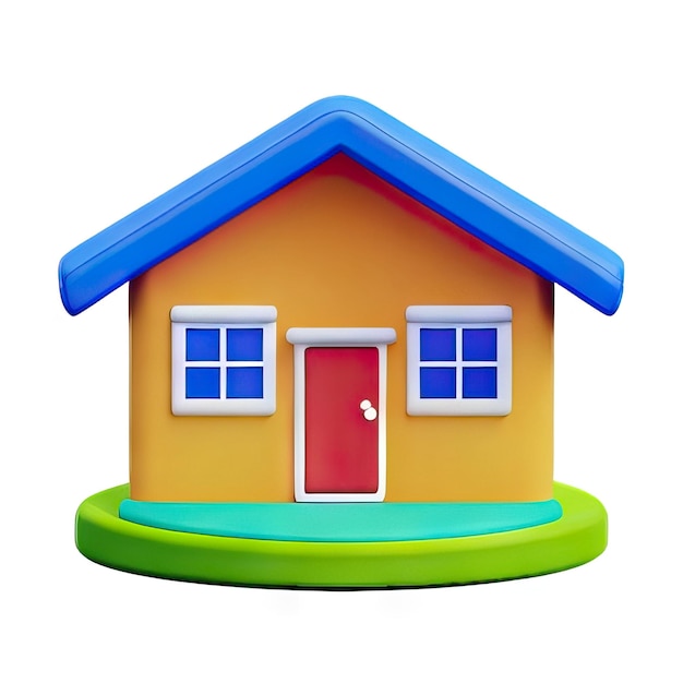 Photo 3d house icon illustration