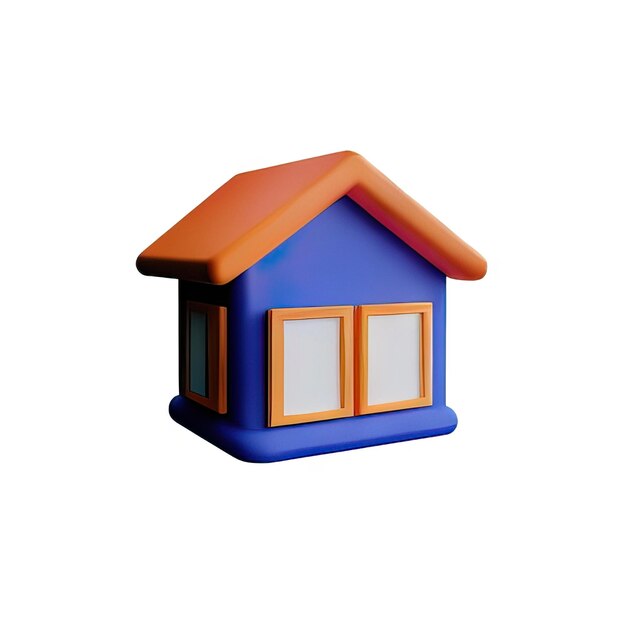 Photo 3d house icon illustration