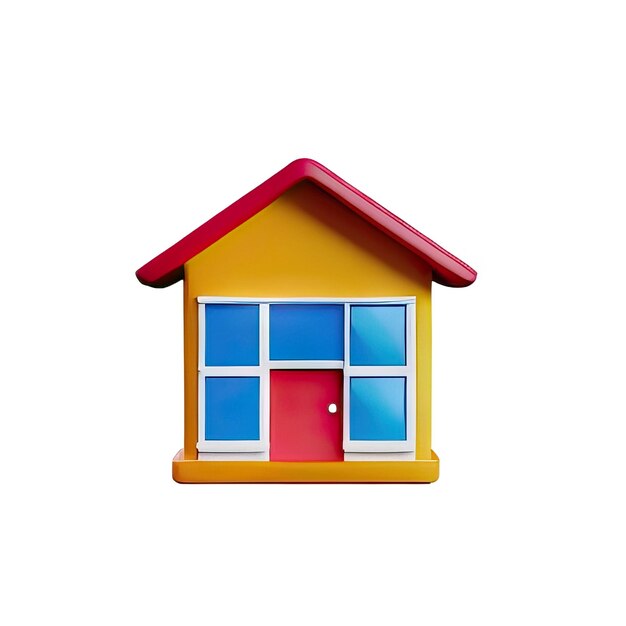 Photo 3d house icon illustration