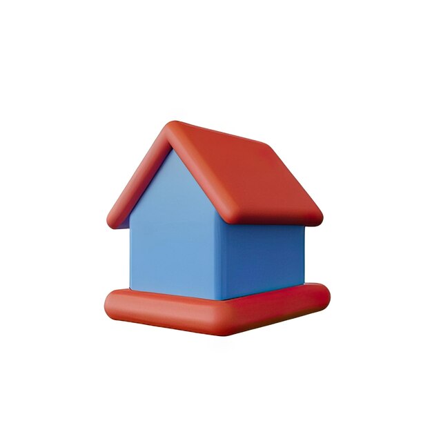 Photo 3d house icon illustration