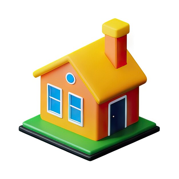 Photo 3d house icon illustration