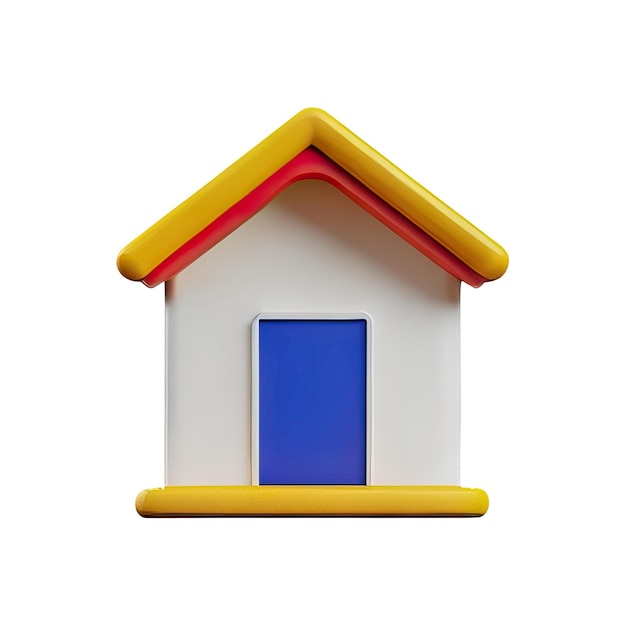 Photo 3d house icon illustration