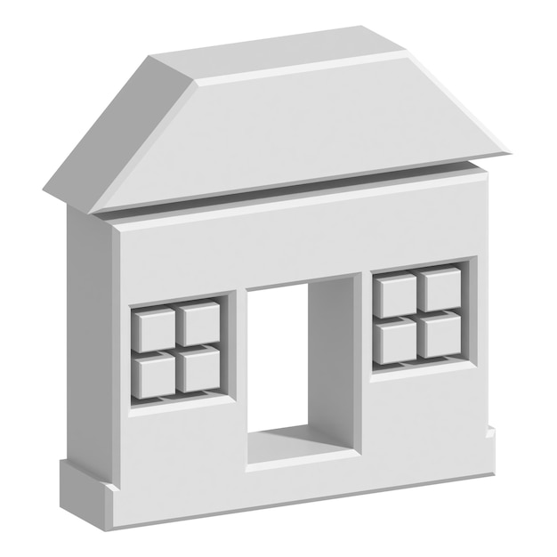 3d house icon on a white background