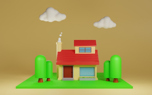 3d house illustration design