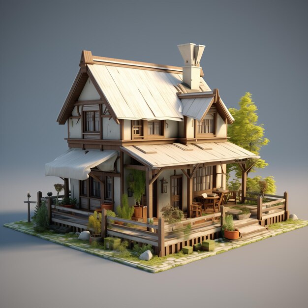 3D house model vector