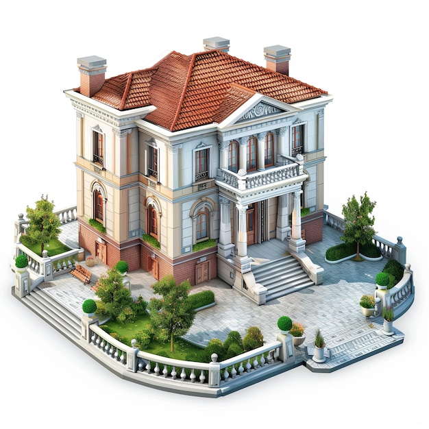 Фото 3d-дом недвижимость роскошный особняк и вилла иллюстрация