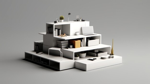 3D-huis illustratie