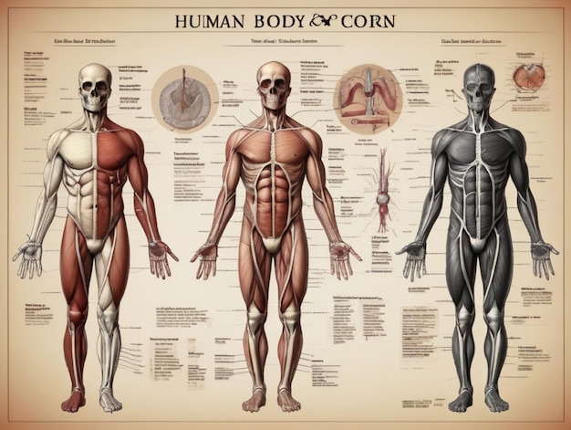 Photo 3d human body anatomy