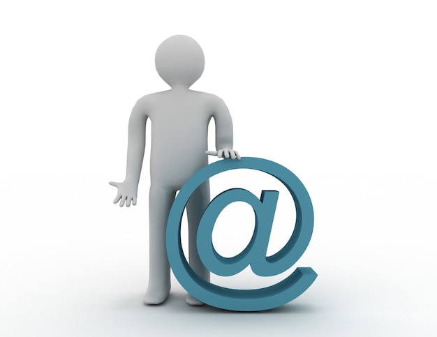 3d human email symbol. 3d rendered illustration