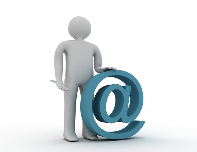 3d human email symbol. 3d rendered illustration