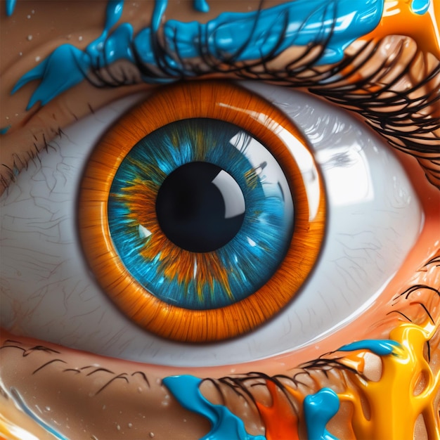 3d Human Eye Ultra Detail Hyperrealism Complex Composition Dynamic Light Random Background Can