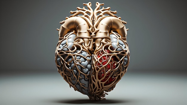 Photo 3d human hart illustration