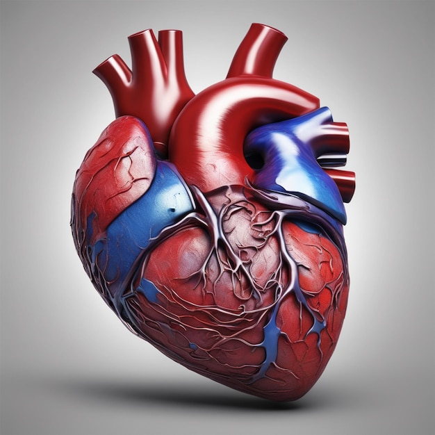 3d Human Heart Heart Ultra Detail Hyperrealism Complex Composition Dynamic Light Random Background