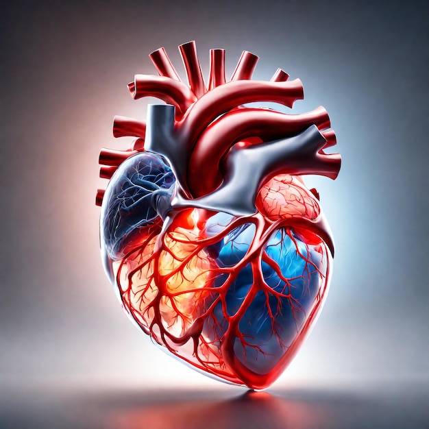 写真 3d 人間の心臓内臓と血管 医学