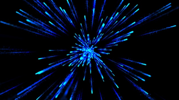 3D Hyper jump into another galaxy. Looping animation abstract lines.