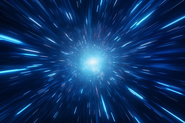 3d hyperspace background with warp tunnel effect