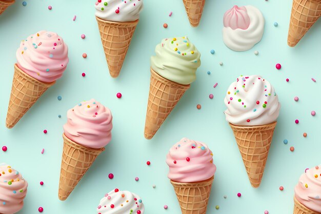 3D ice cream pattern