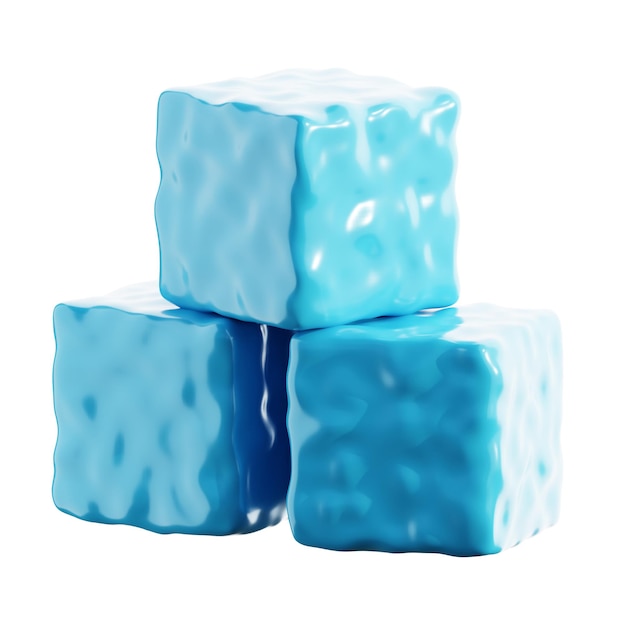 3D Ice Cube geïsoleerde icoon illustratie render