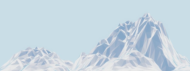3D ice mountain Low poly terrain
