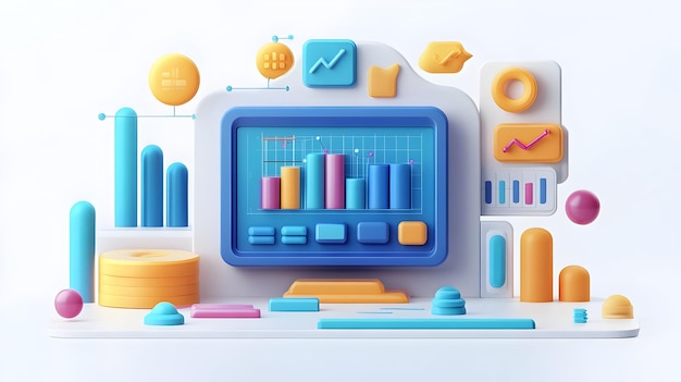 3d icon as ai data processing and qa metrics concept as an ai data processing icon paired with a qa