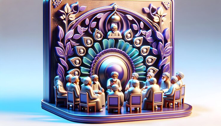 फोटो 3d icon as elders narrating stories with glossy visuals for sharad purnima concept as camera movemen