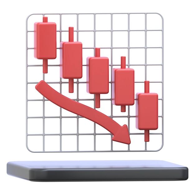 3d icon Bear Market 3d illustration 3d element 3d rendering Graphic Elements design element