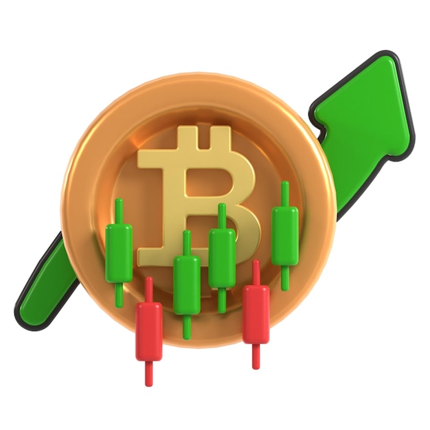 3D-icon Crypto Trading 3D-illustratie 3D-element 3D-rendering Grafische elementen ontwerpelement