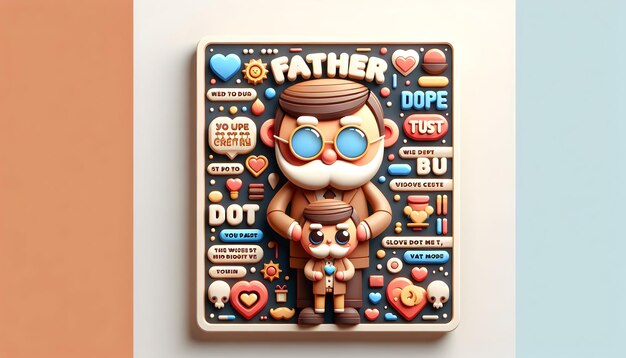 Photo 3d icon fatherly wisdom a poster celebrating wise quotes and sayings from fathers on fathers day