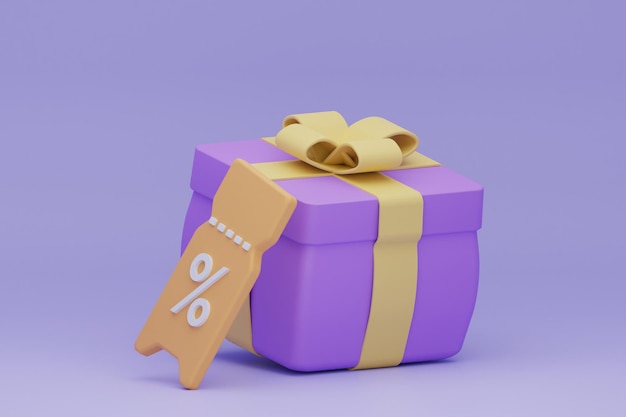 3d icon gift discount 3d rendering