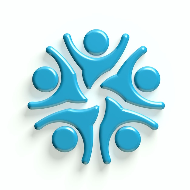 3d icon group of happy people victory concept