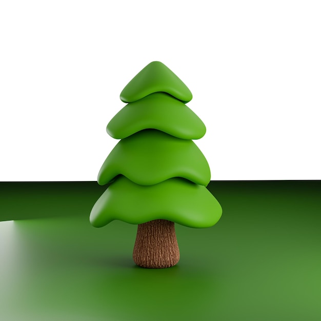 3d icon of pine tree with isolated background 3d icon for 3d design