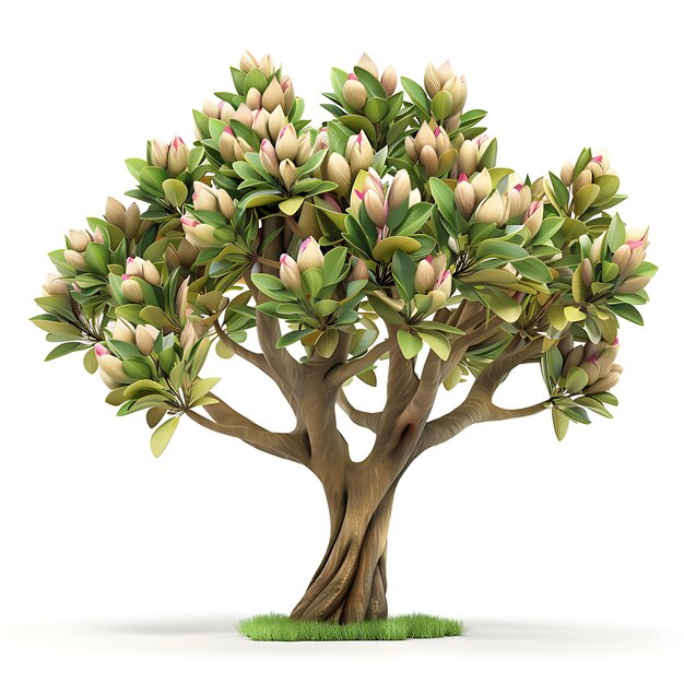 3d icon Pistachio tree with pistachio nuts isolated on white background 3d illustration