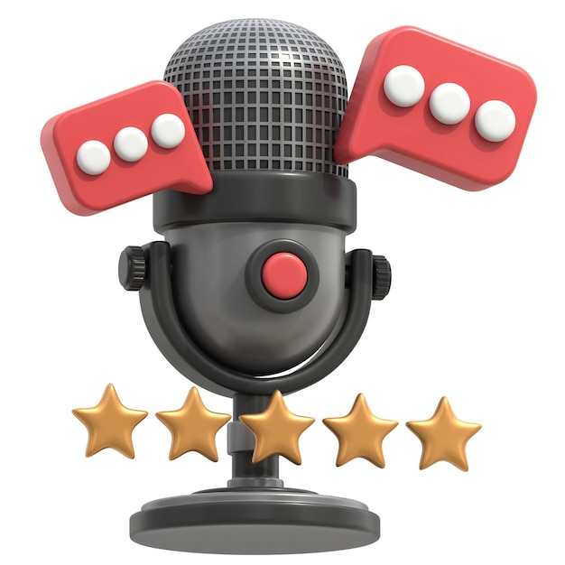 Foto 3d-icon podcast rating 3d-illustratie 3d-element 3d-rendering grafische elementen ontwerpelement