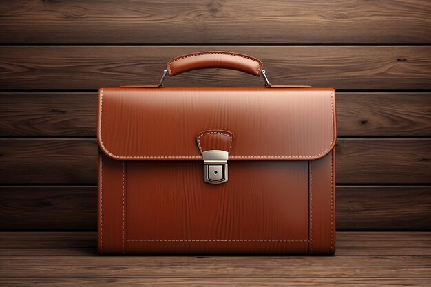 3D Icon of a Polished Leather Briefcase