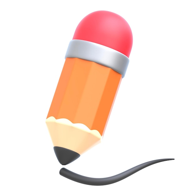 3d-icon Potloodgereedschap 3d-illustratie 3d-element 3d-rendering Grafische elementen ontwerpelement