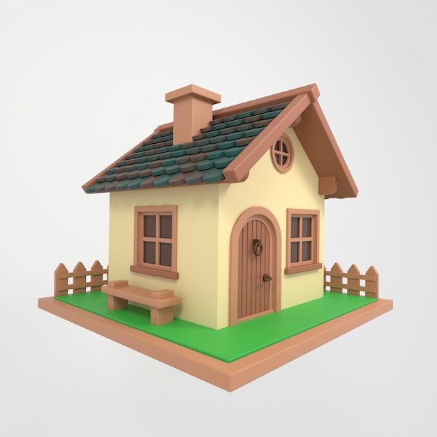 3d icon of a private house real estate construction rent sale security home mortgage