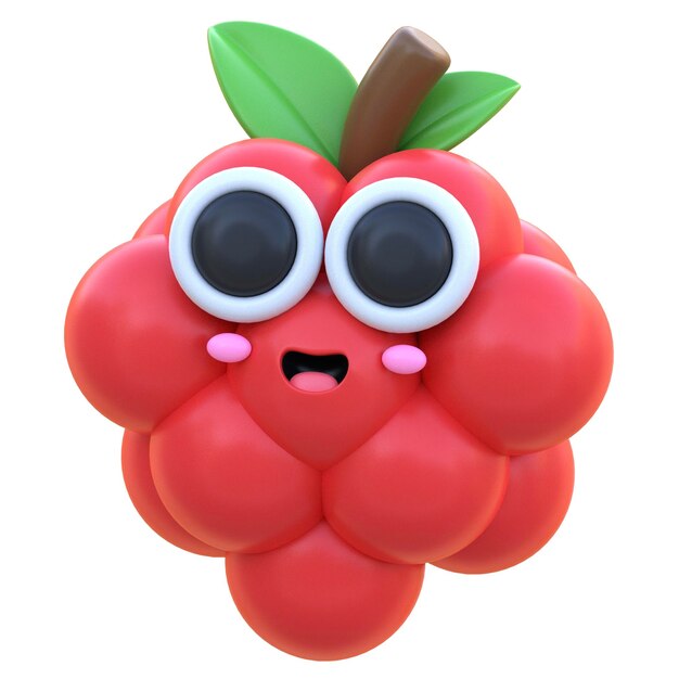 Photo 3d icon raspberry fruit 3d illustration 3d element 3d rendering graphic elements design element